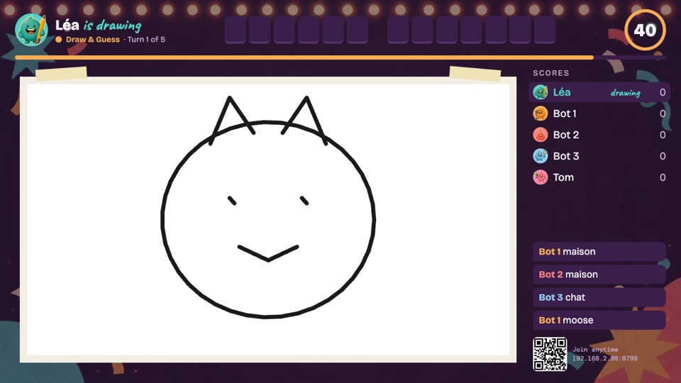 The TV during Draw & Guess